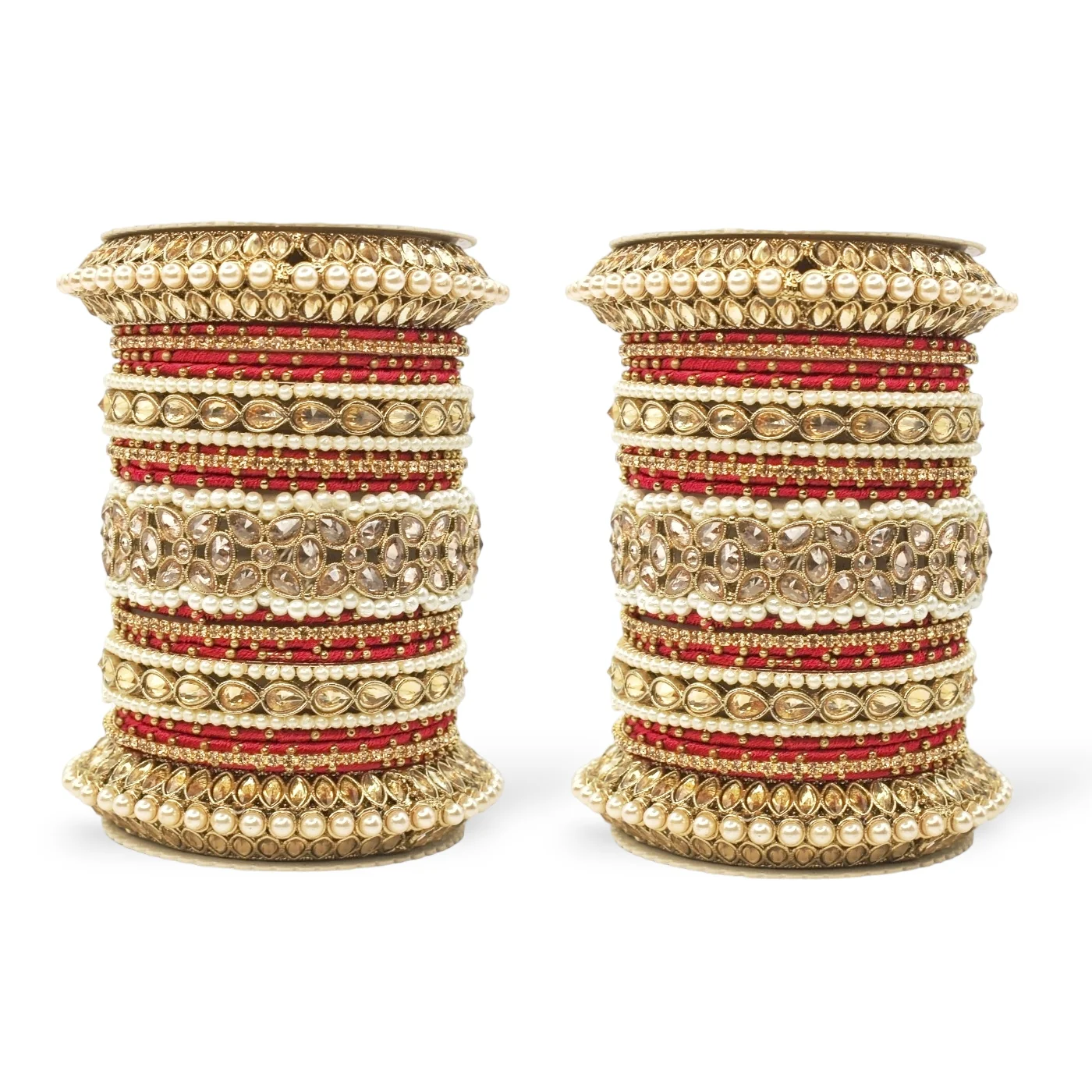 Beautiful Bridal Bangle Set with Pacheli Kada by Leshya - Image 5