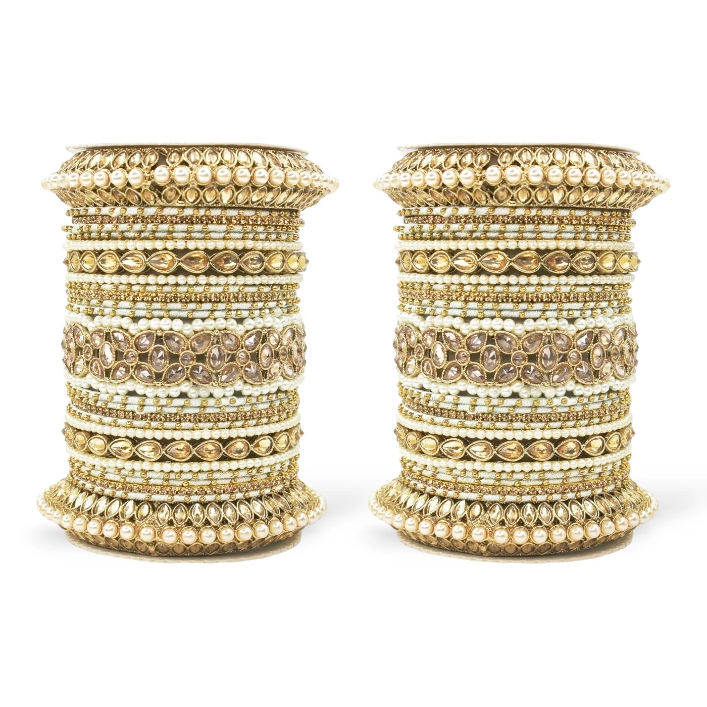 Beautiful Bridal Bangle Set with Pacheli Kada by Leshya - Image 26
