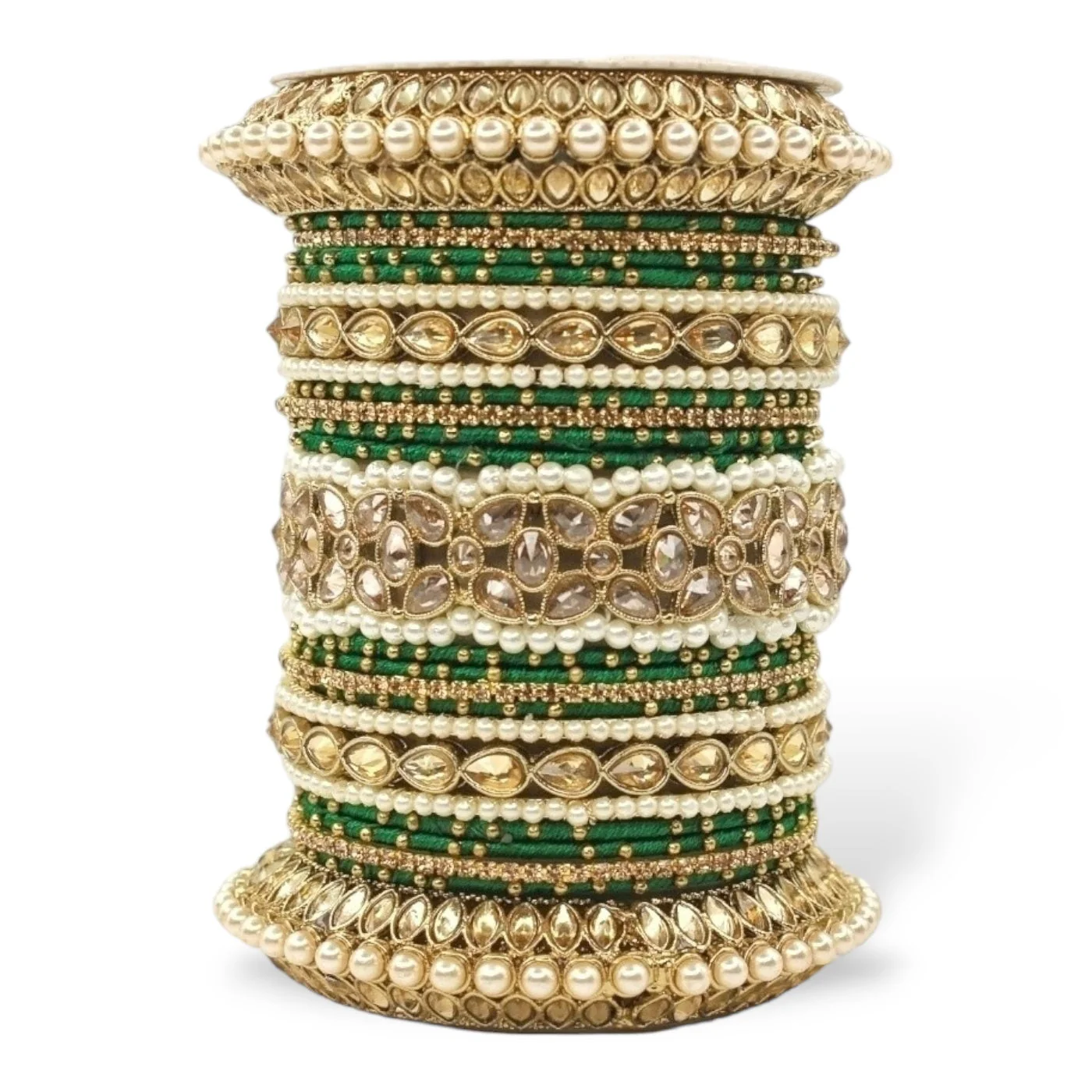 Beautiful Bridal Bangle Set with Pacheli Kada by Leshya - Image 2