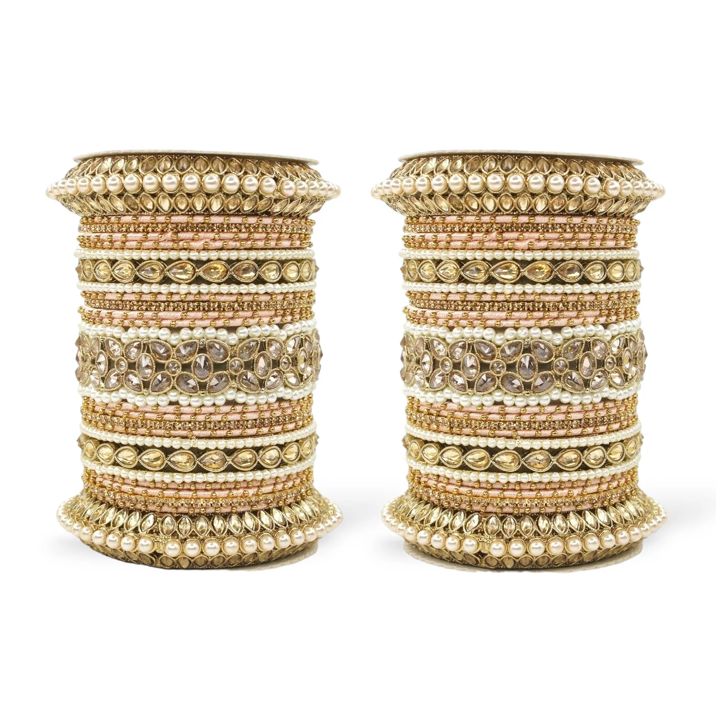 Beautiful Bridal Bangle Set with Pacheli Kada by Leshya - Image 20