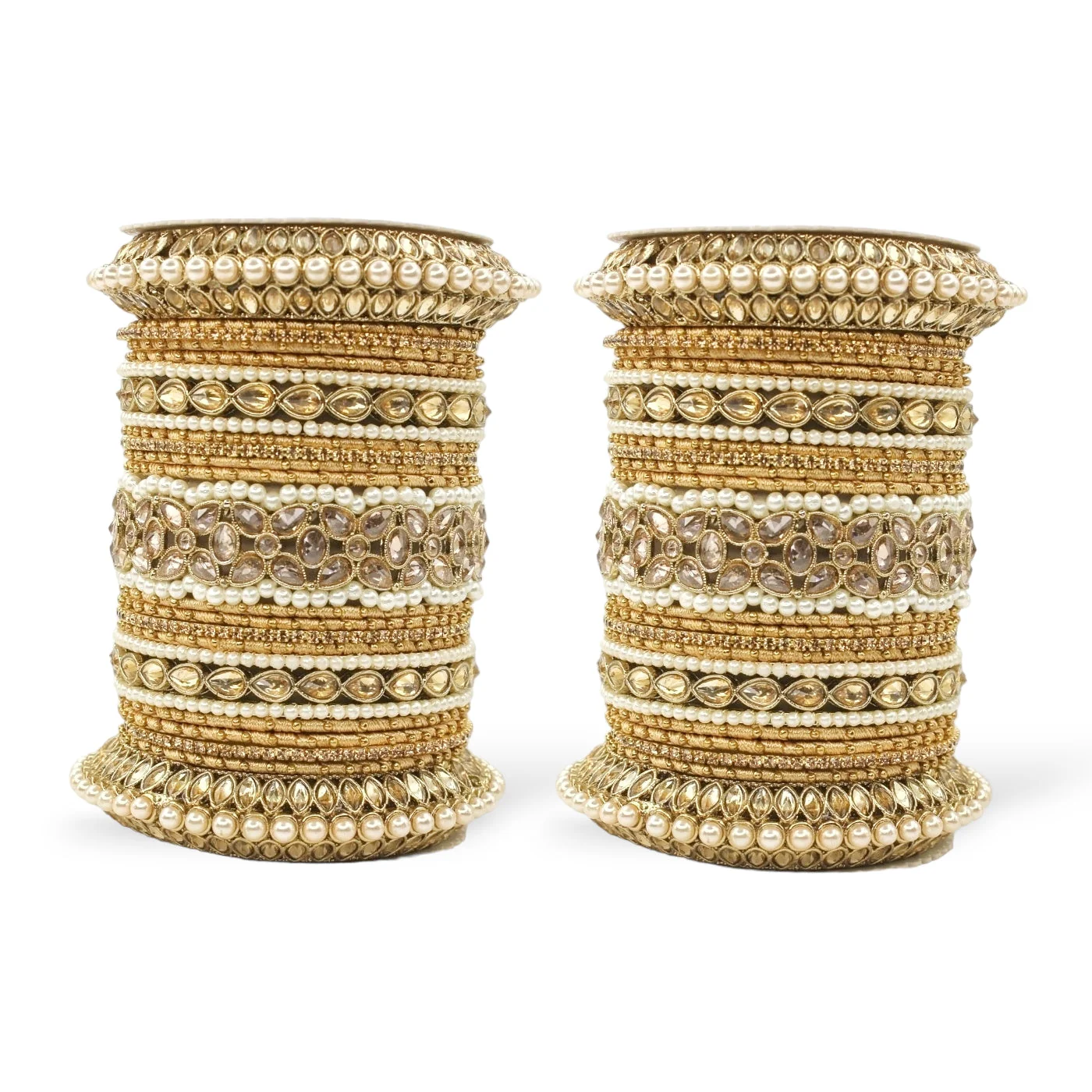 Beautiful Bridal Bangle Set with Pacheli Kada by Leshya - Image 3