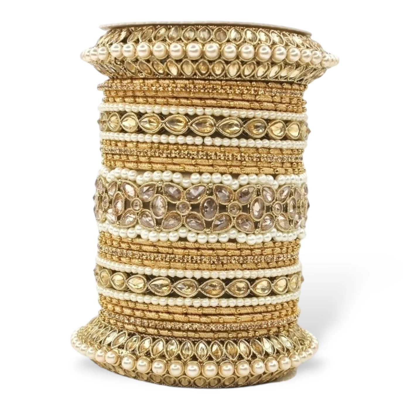 Beautiful Bridal Bangle Set with Pacheli Kada by Leshya - Image 4