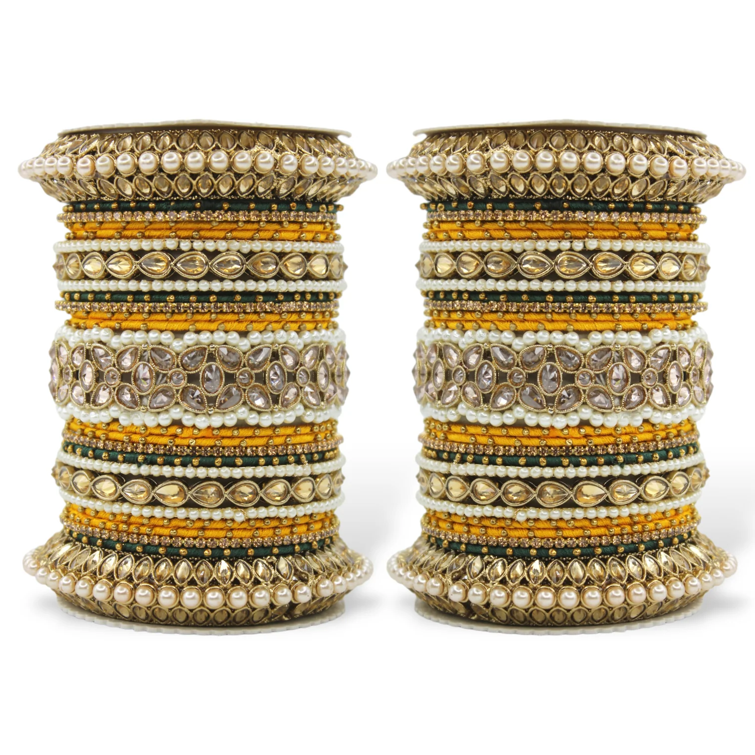 Beautiful Bridal Bangle Set with Pacheli Kada by Leshya - Image 16