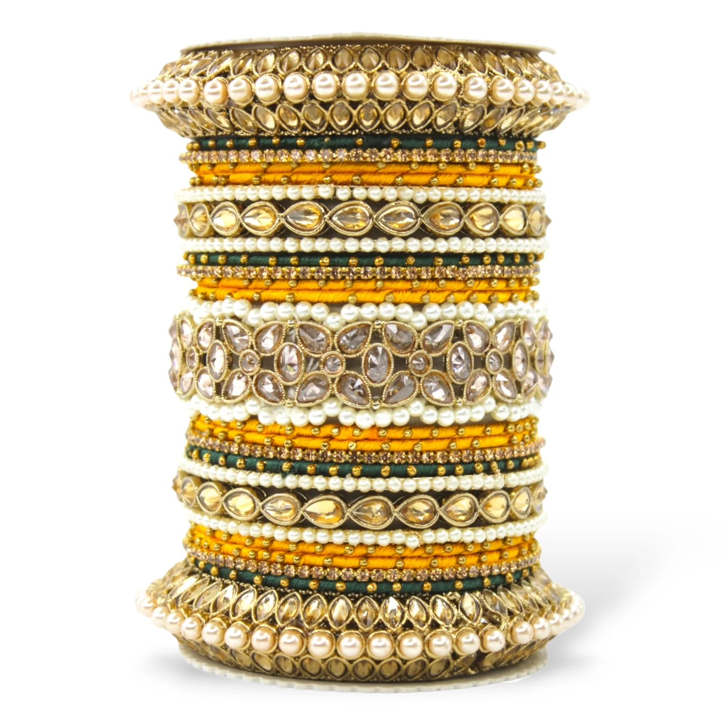 Beautiful Bridal Bangle Set with Pacheli Kada by Leshya - Image 17