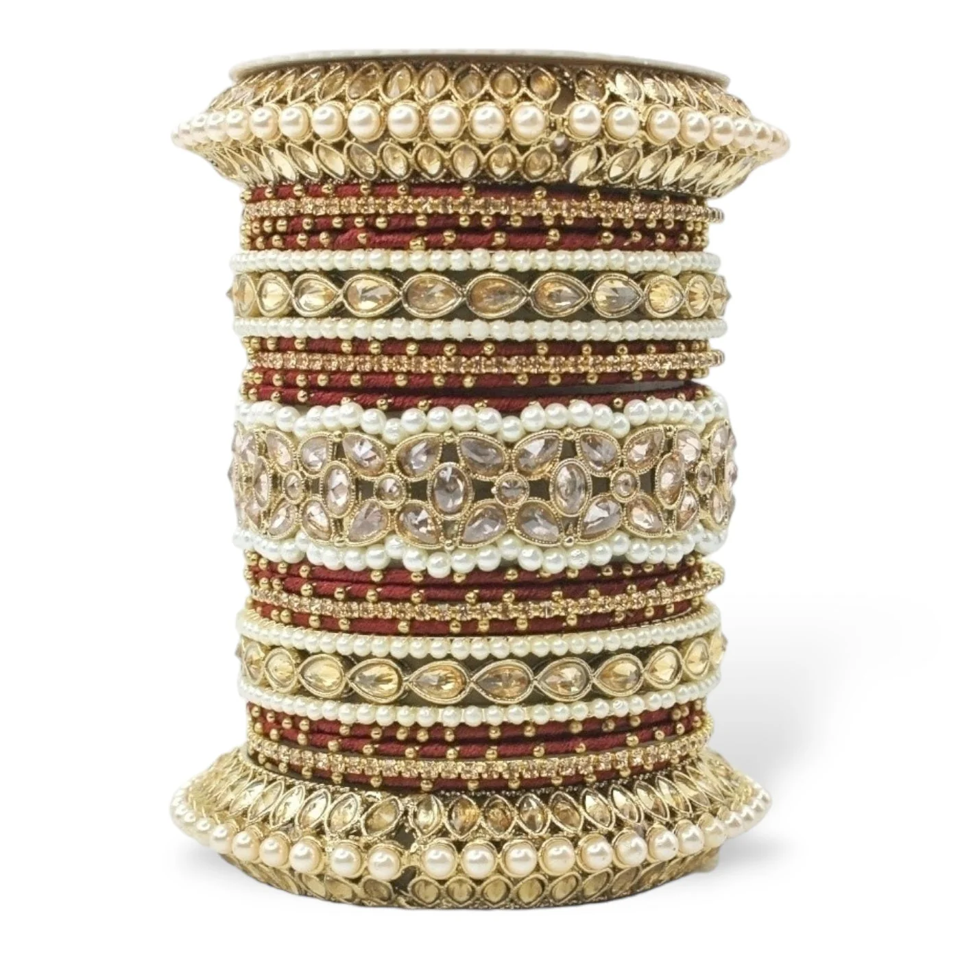 Beautiful Bridal Bangle Set with Pacheli Kada by Leshya - Image 2