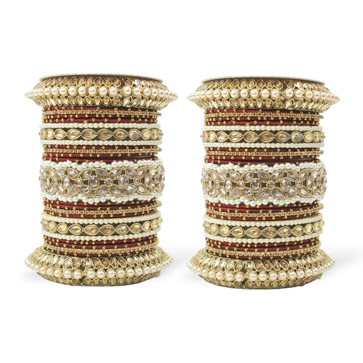 Beautiful Bridal Bangle Set with Pacheli Kada by Leshya - Image 3