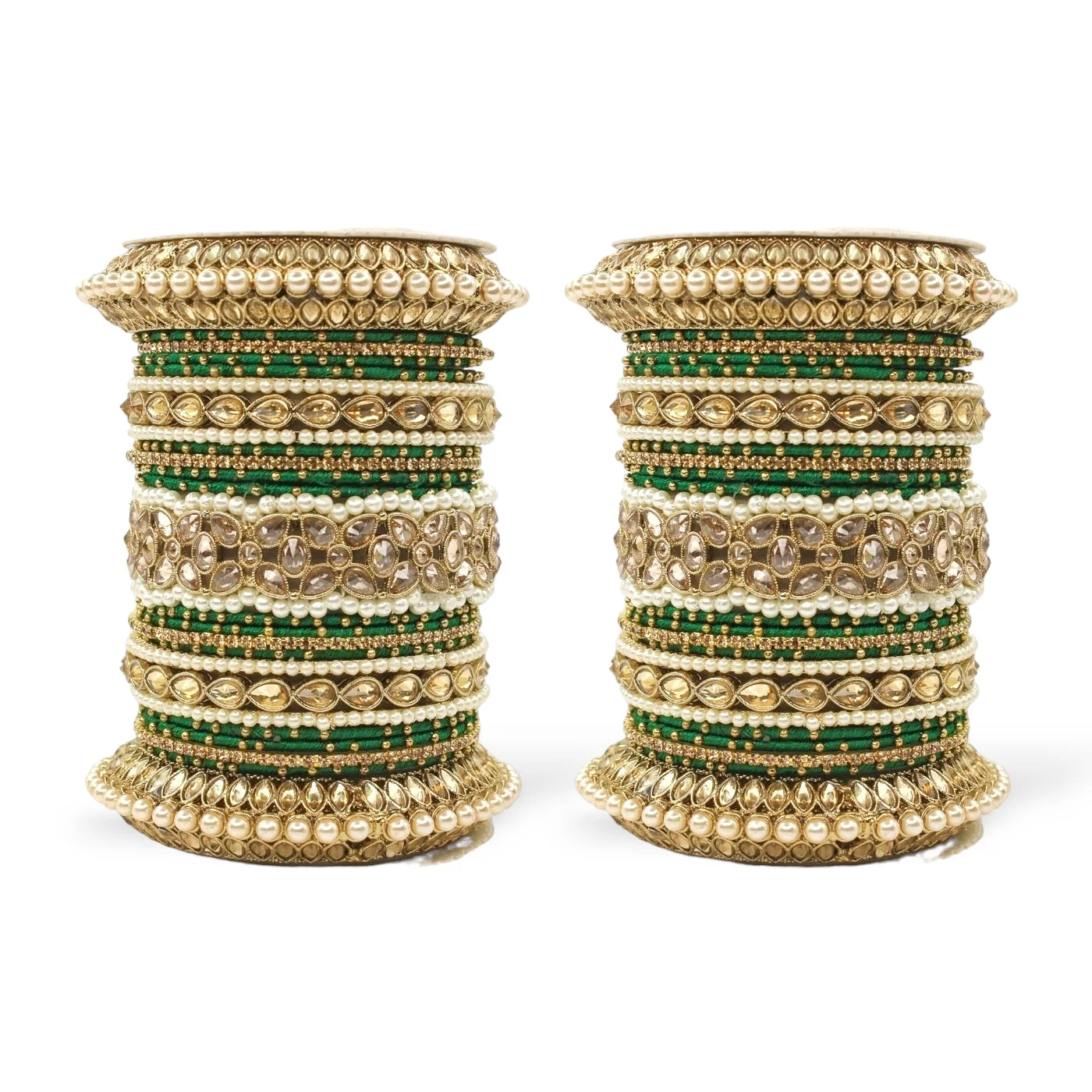 Beautiful Bridal Bangle Set with Pacheli Kada by Leshya - Image 5