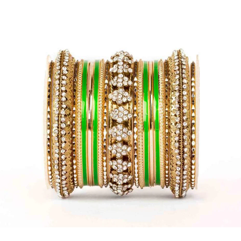 Beautiful Colored Meena Bangle Set For One Hand - Image 6