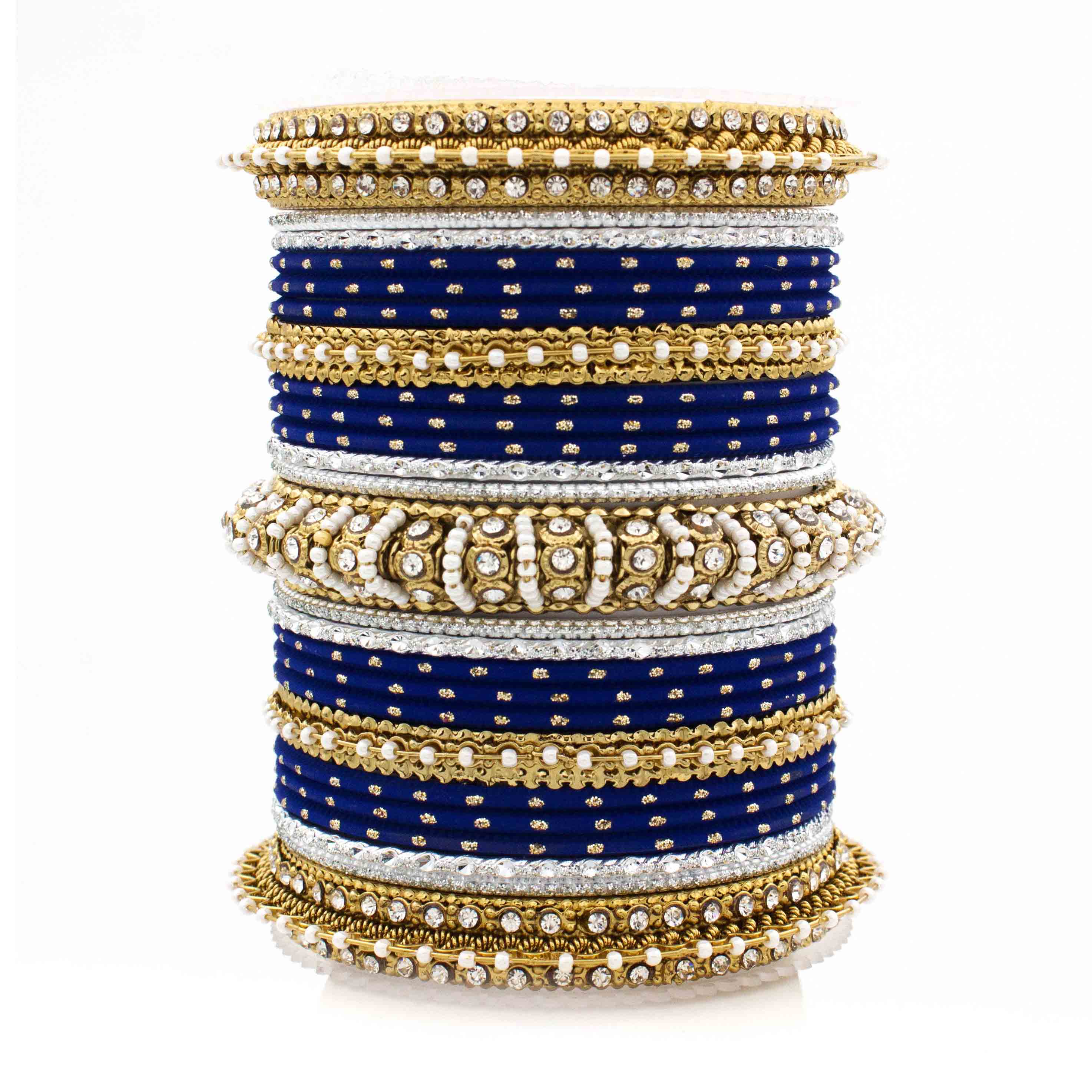 Beautiful Dotted Bangle And Pearl Bangle Set - Image 3