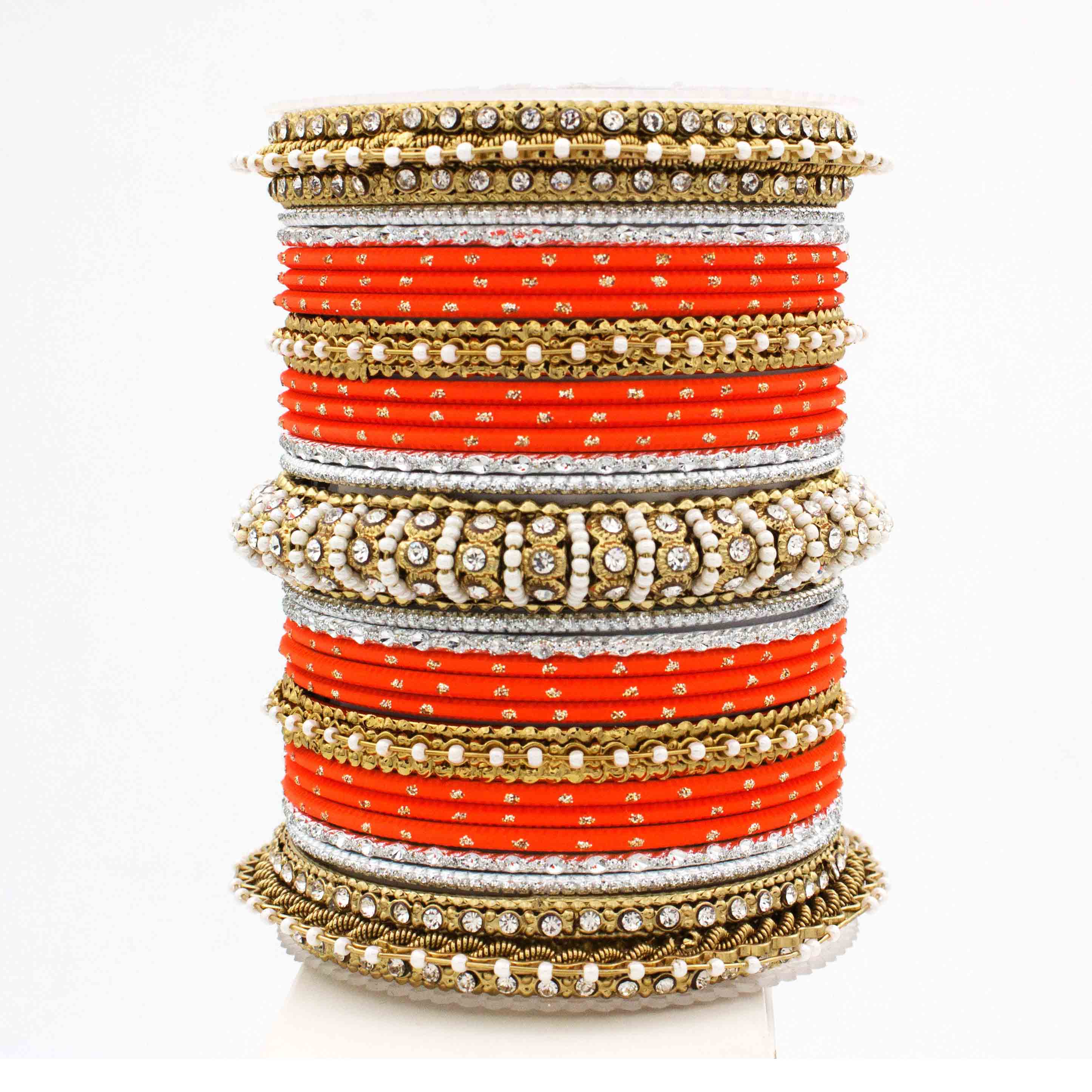 Beautiful Dotted Bangle And Pearl Bangle Set - Image 7