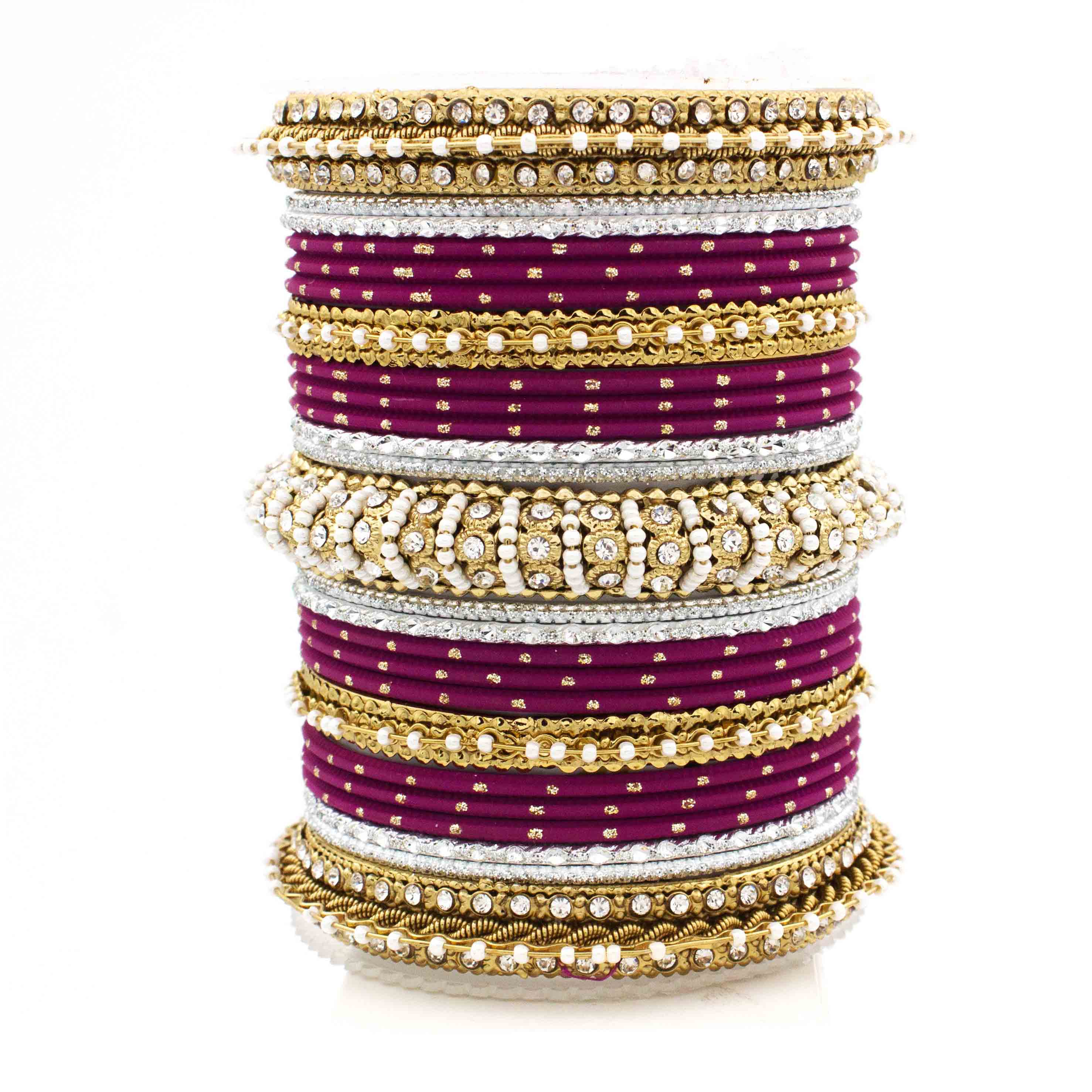 Beautiful Dotted Bangle And Pearl Bangle Set - Image 8