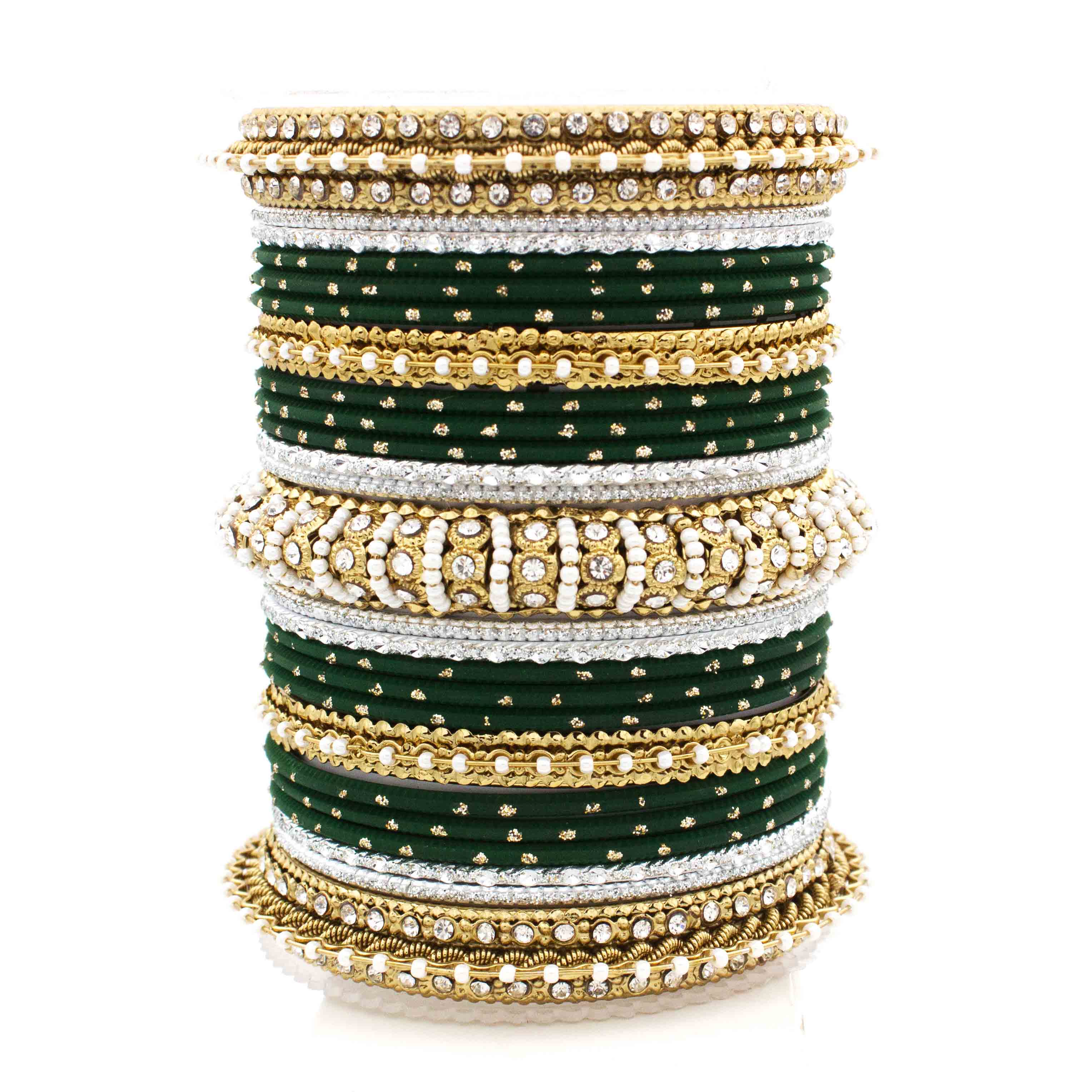 Beautiful Dotted Bangle And Pearl Bangle Set - Image 3