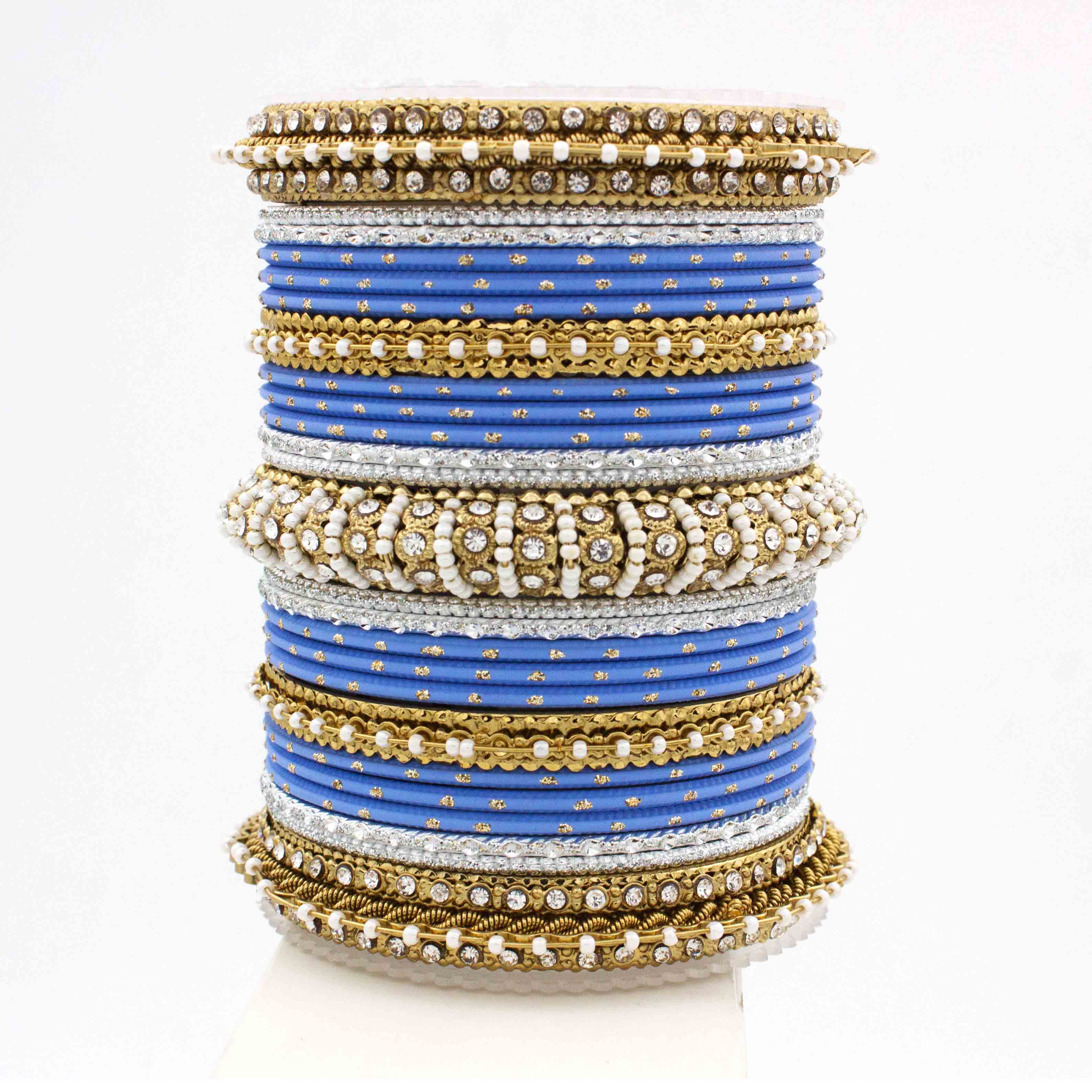 Beautiful Dotted Bangle And Pearl Bangle Set - Image 5
