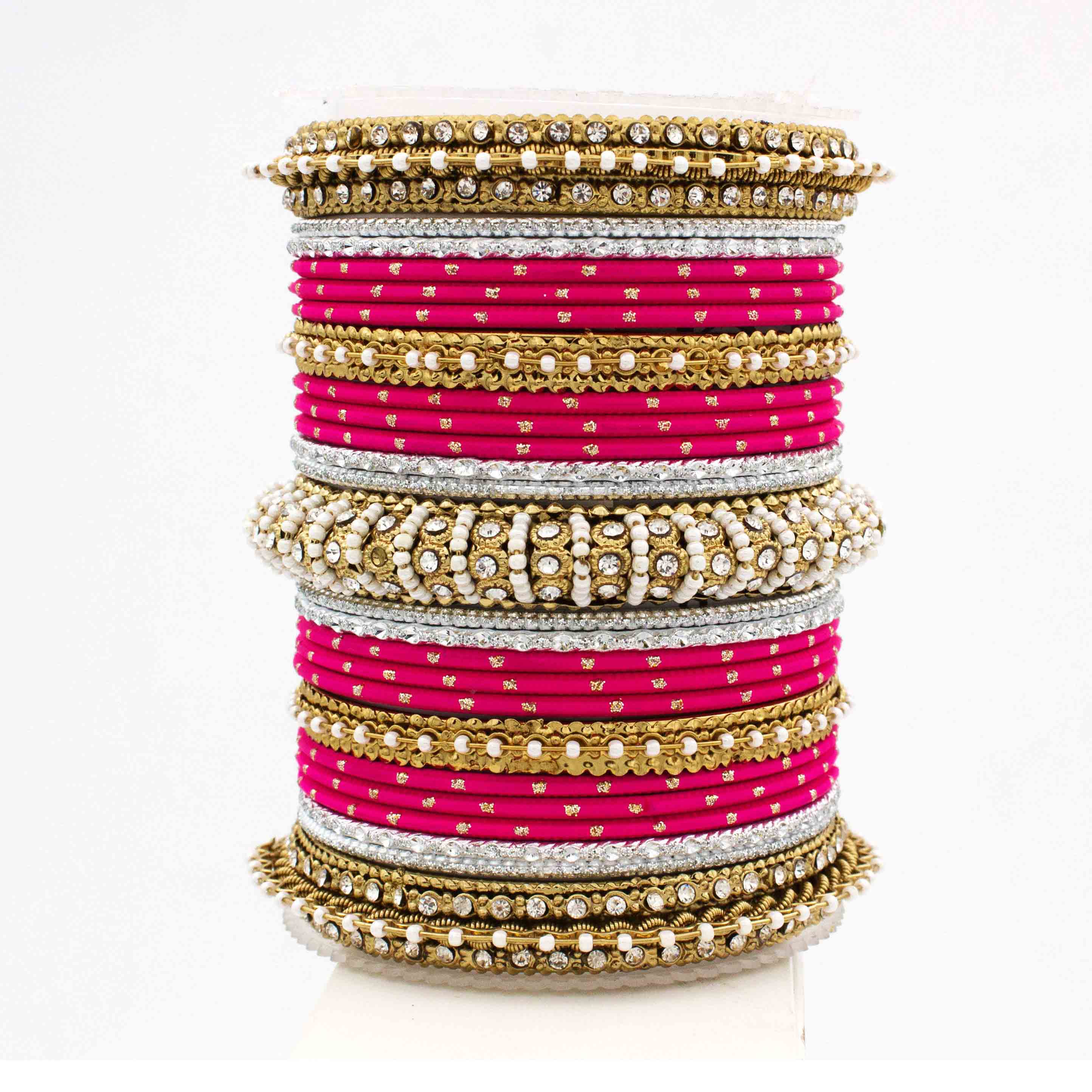 Beautiful Dotted Bangle And Pearl Bangle Set - Image 8