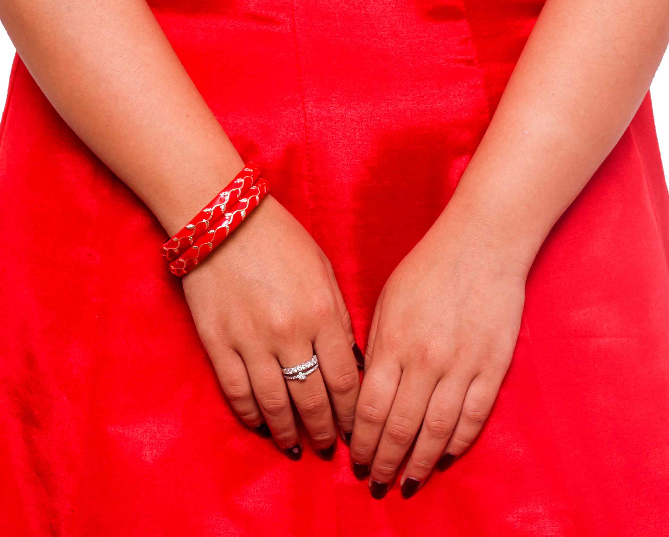 Beautiful Flower Pattern Meenakari Bracelet (2pcs) - Image 3