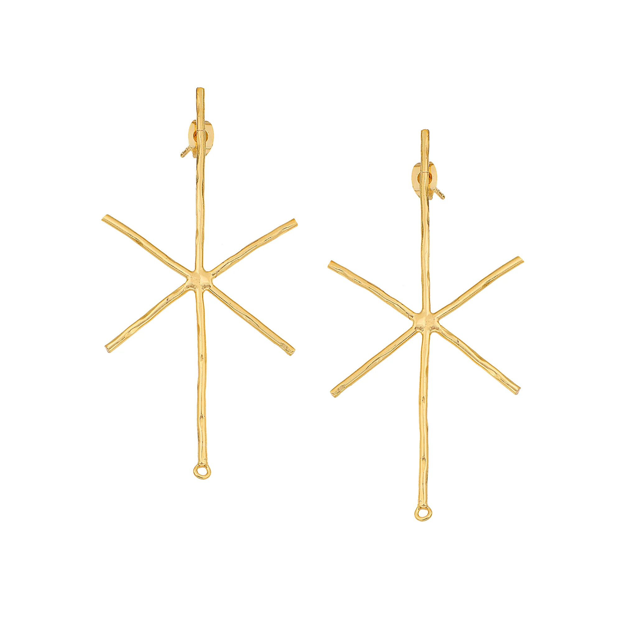 Beautiful Matte Gold Finish Earrings - Image 2