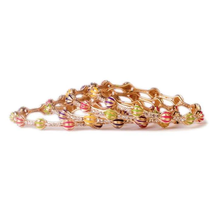 Beautiful Multi-Colored Meenakari Bracelets (4pcs) - Image 3