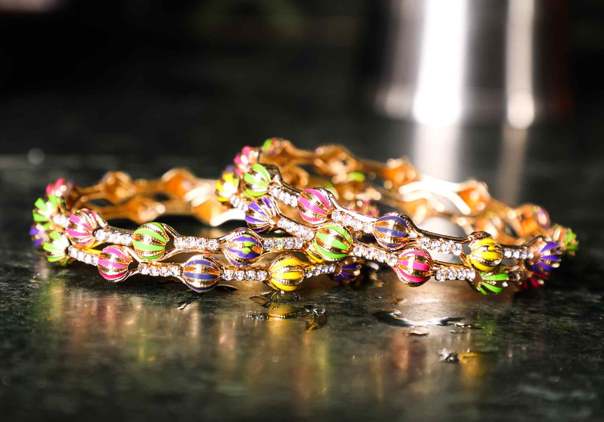 Beautiful Multi-Colored Meenakari Bracelets (4pcs) - Image 7