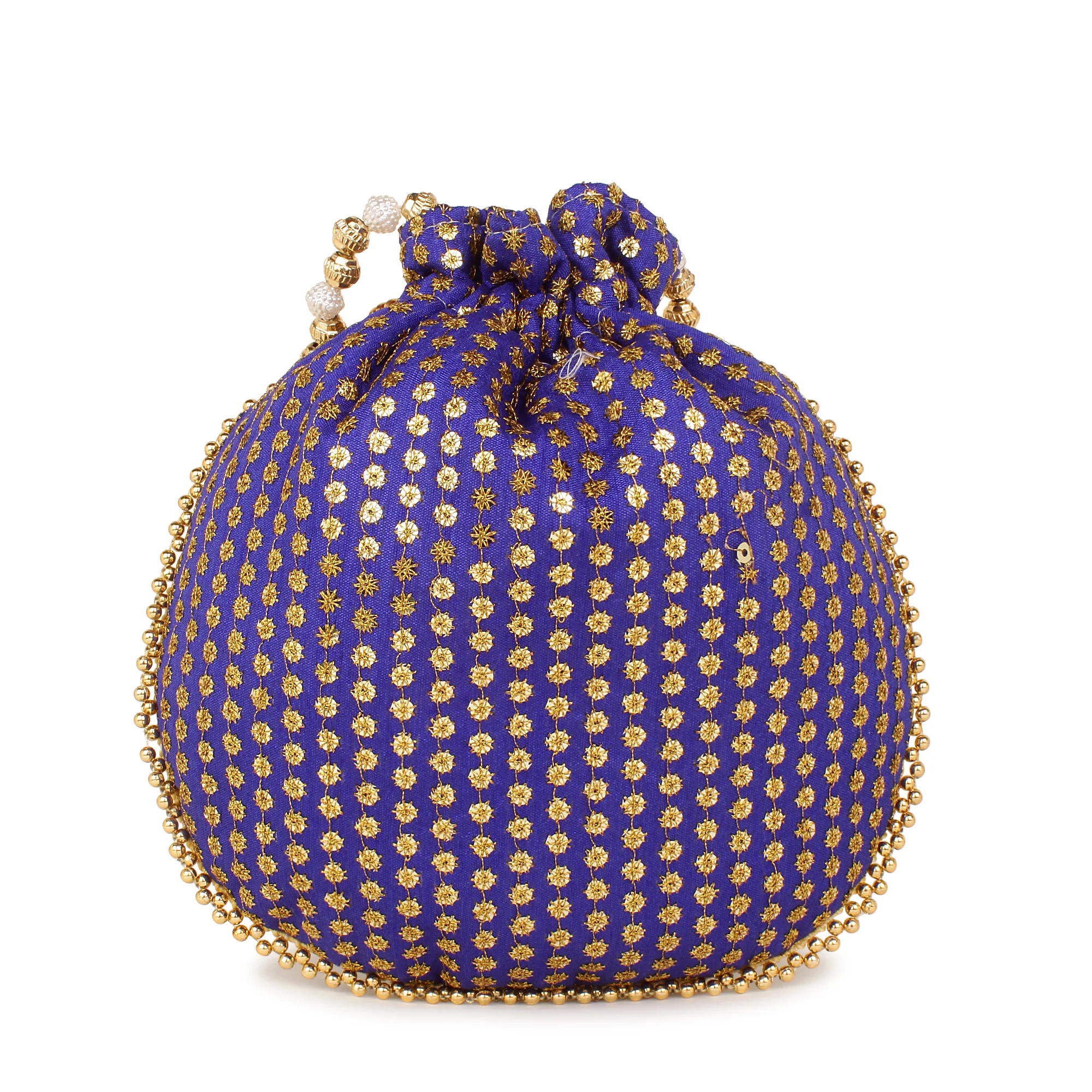 Beautiful Potli with Running Golden Embroidery by Leshya - Image 11