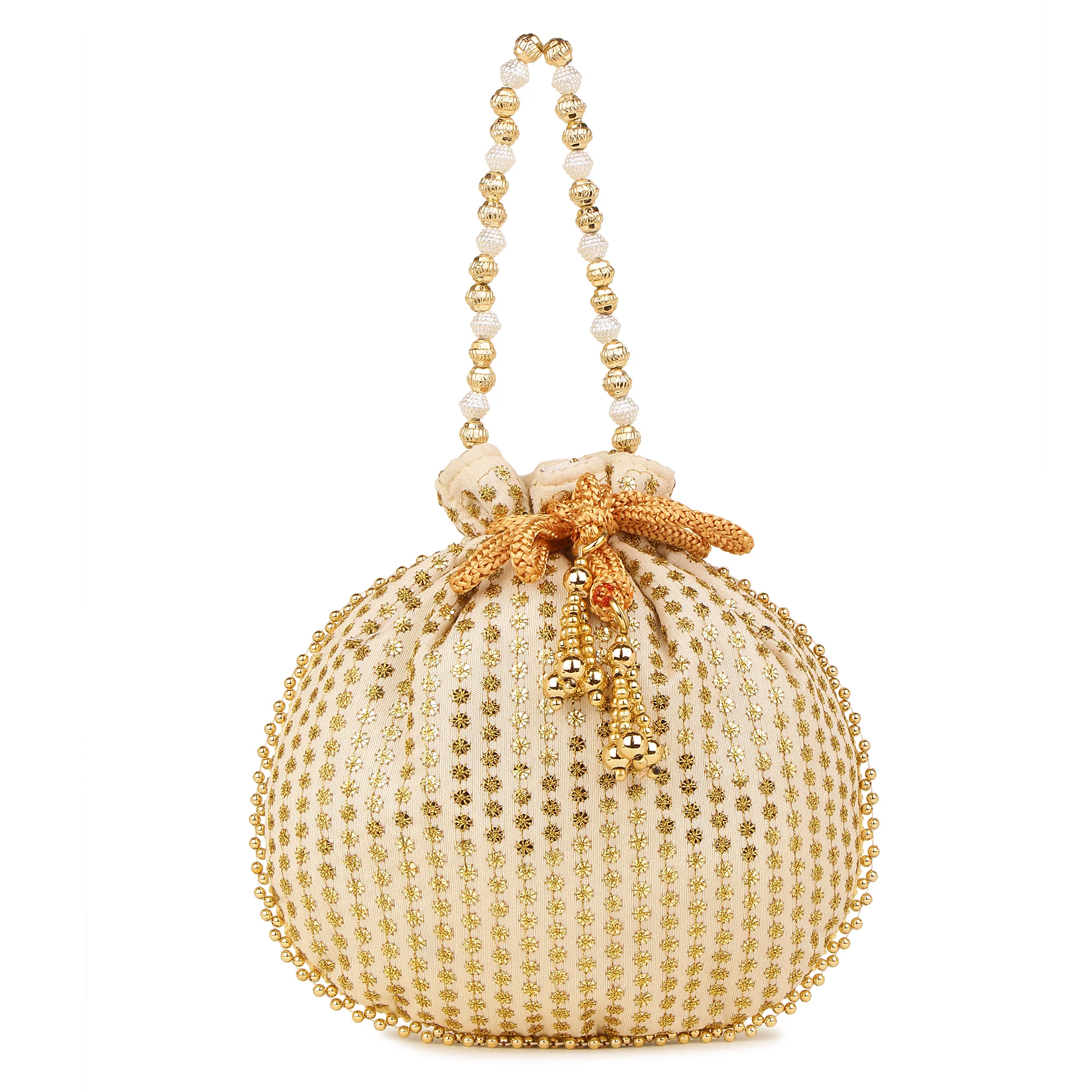 Beautiful Potli with Running Golden Embroidery by Leshya - Image 12