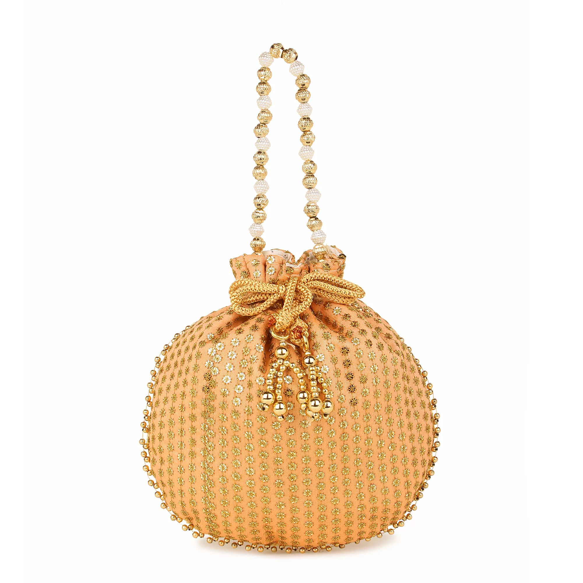 Beautiful Potli with Running Golden Embroidery by Leshya - Image 6