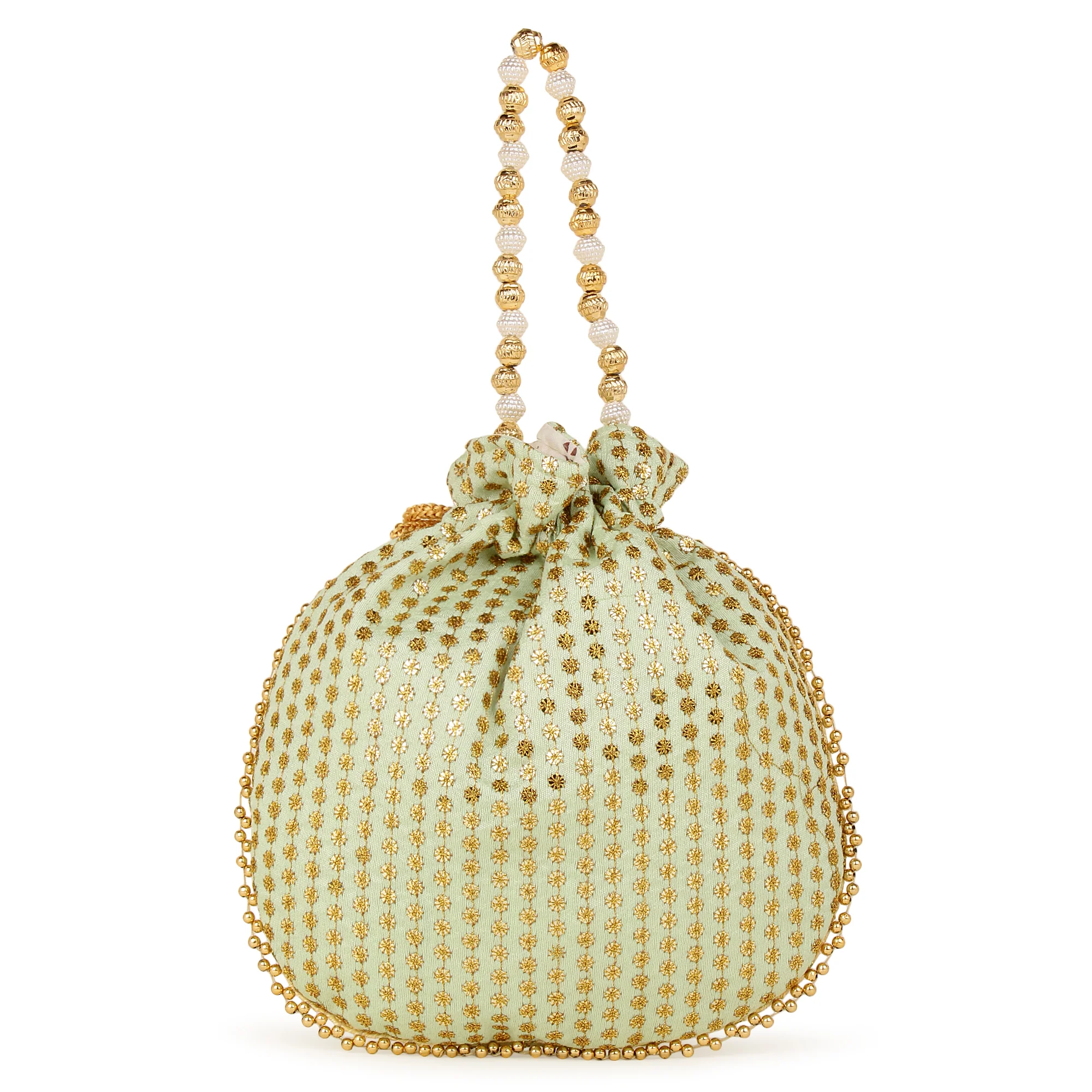 Beautiful Potli with Running Golden Embroidery by Leshya - Image 8