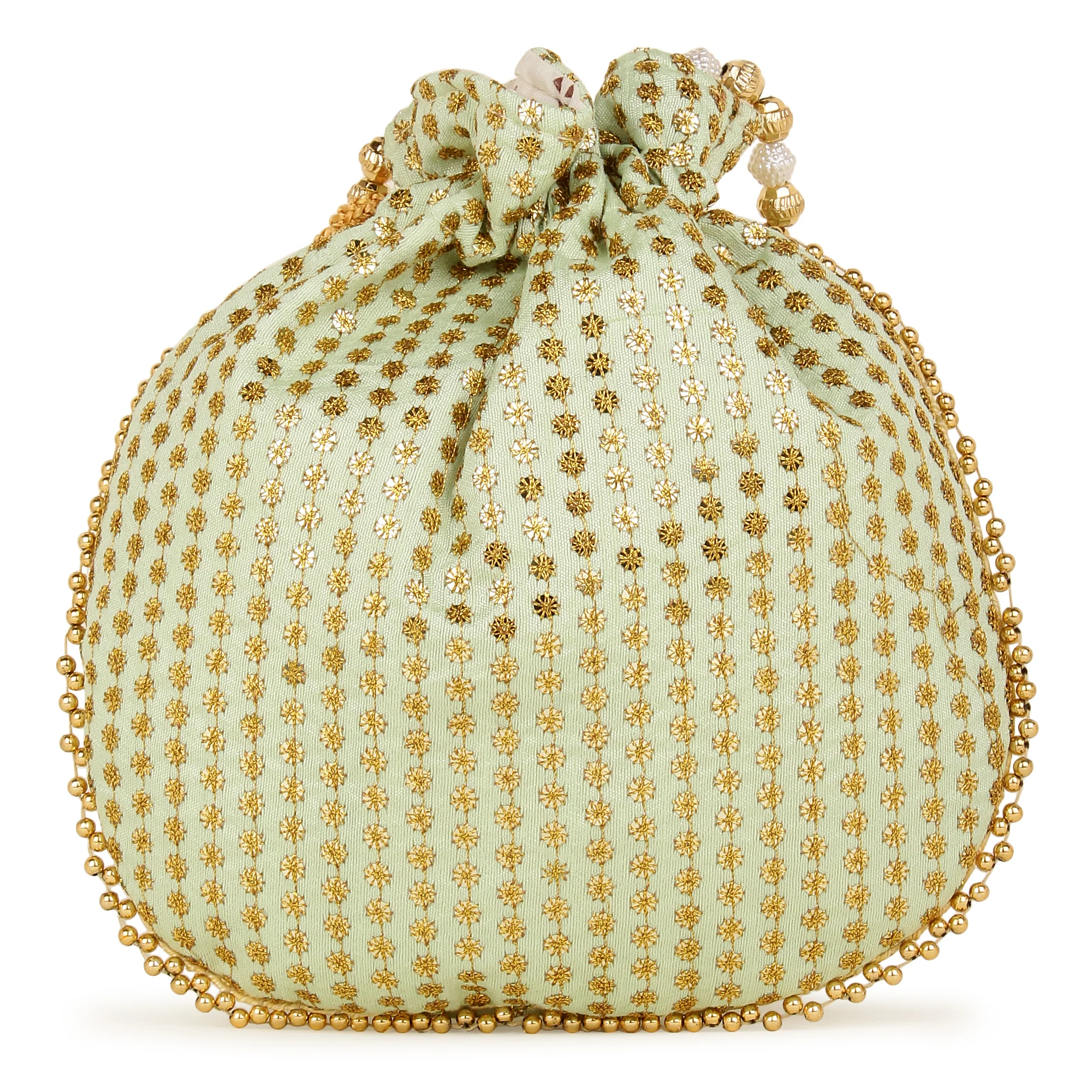 Beautiful Potli with Running Golden Embroidery by Leshya - Image 9