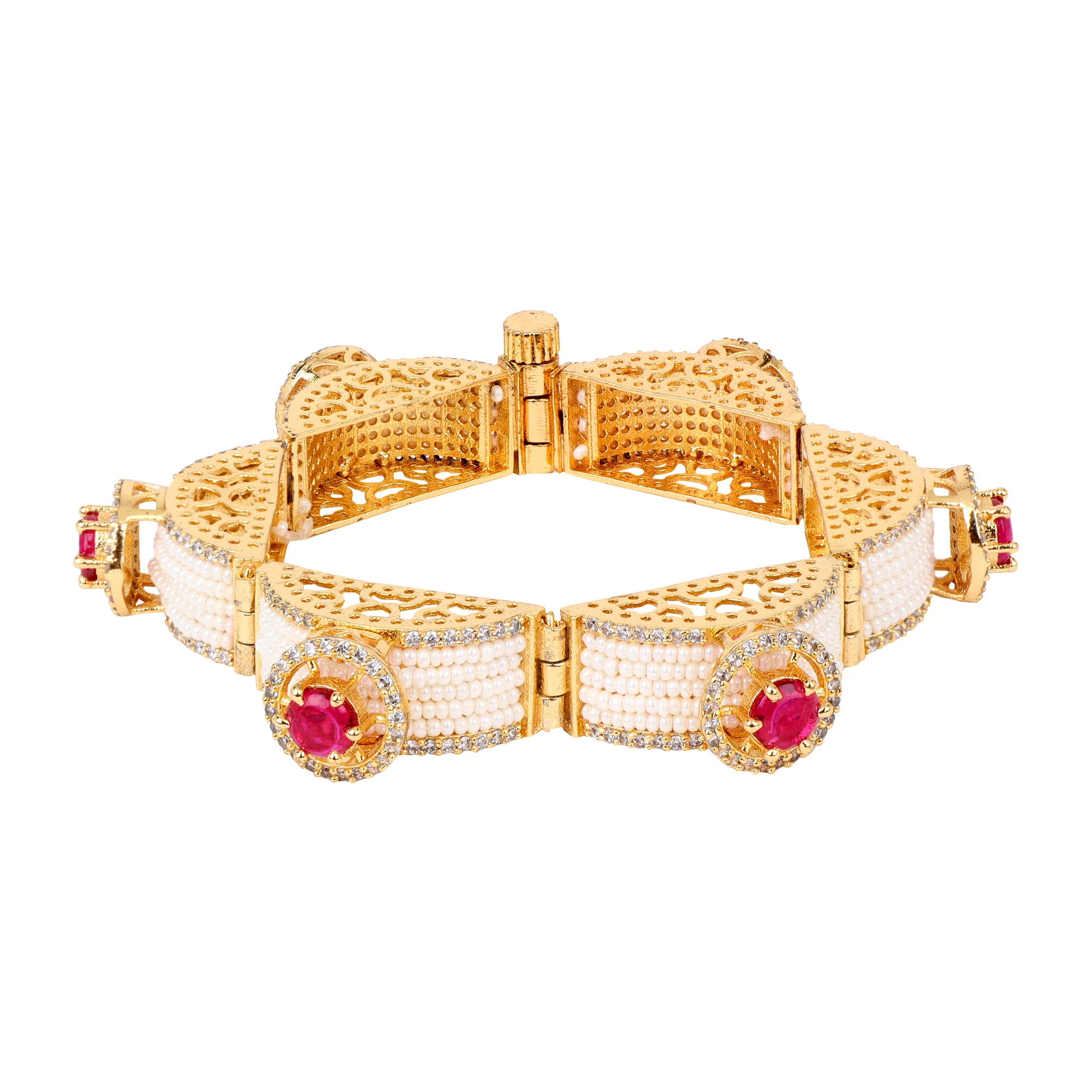 Beautiful Red stone Beaded chain bracelet - Image 2