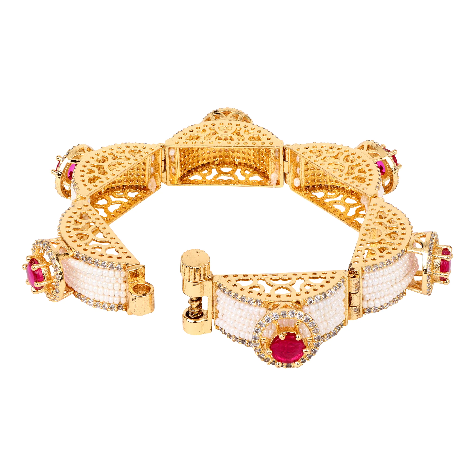 Beautiful Red stone Beaded chain bracelet - Image 4