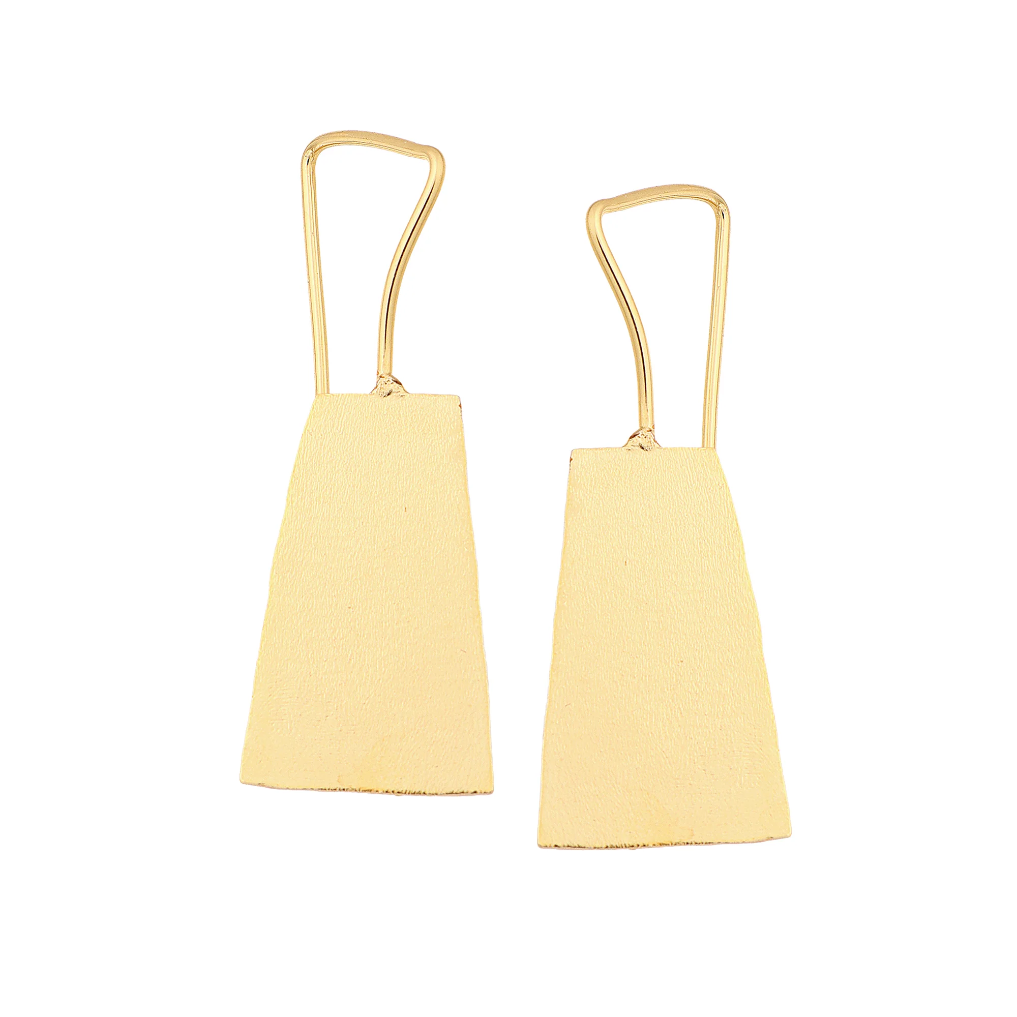 Beautiful Geometric Matte Gold Finish Earrings - Image 3