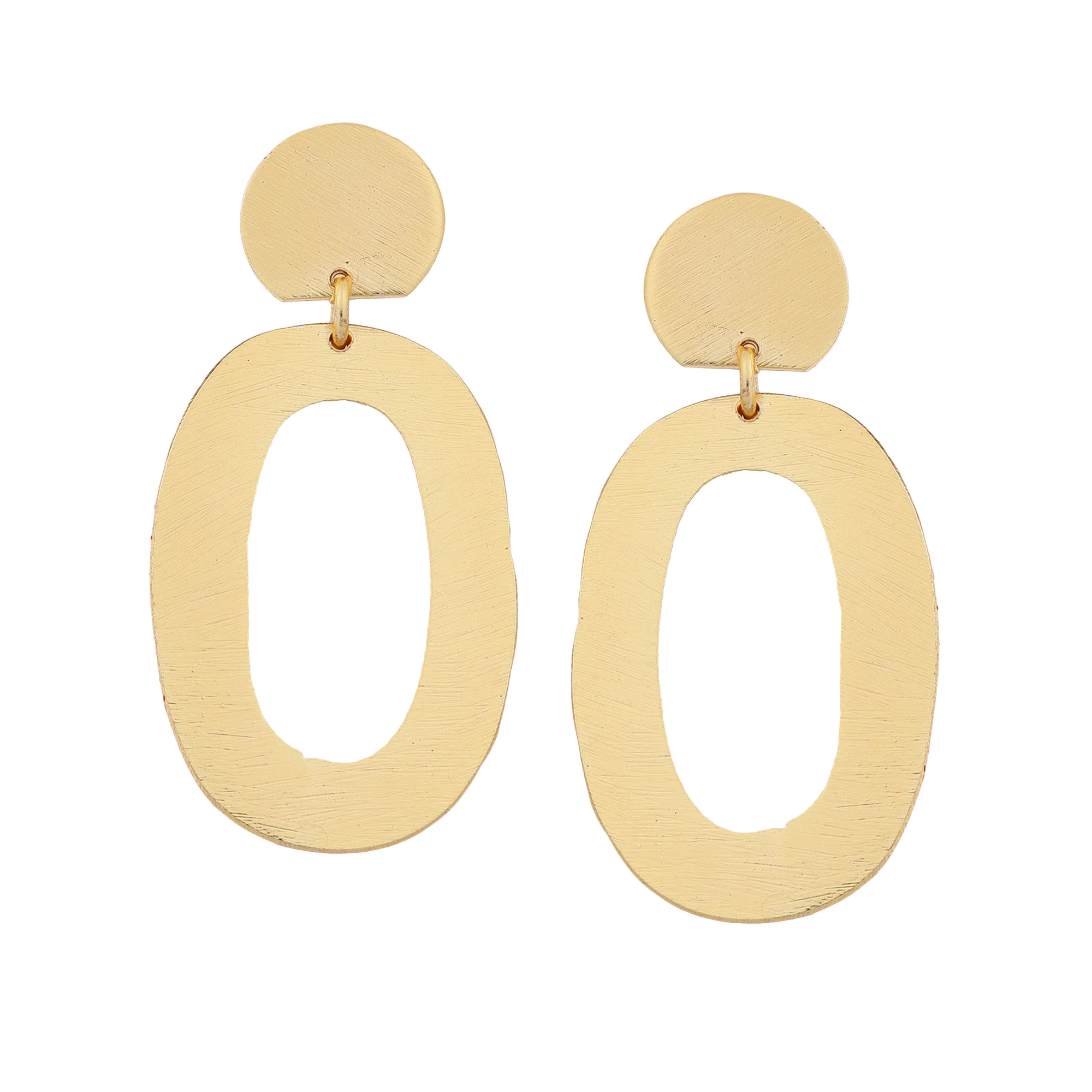 Beautiful Loop Matte Gold Finish Earrings - Image 2