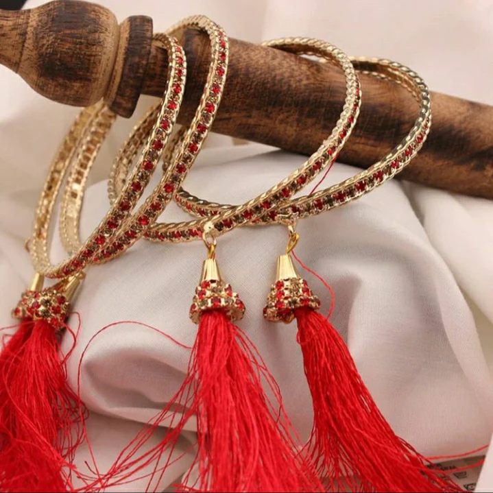 Beautiful Set of 4 Tassel Dangler Bracelets by Leshya - Image 2