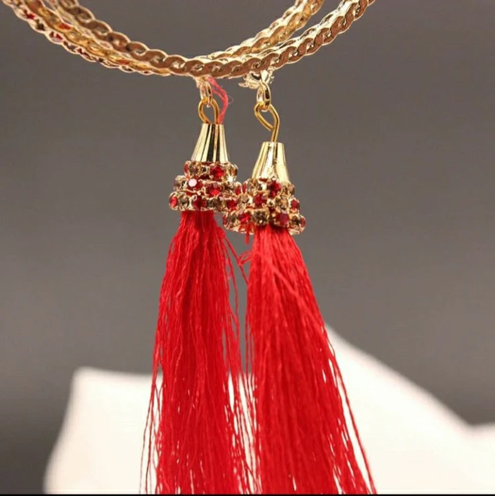 Beautiful Set of 4 Tassel Dangler Bracelets by Leshya - Image 4