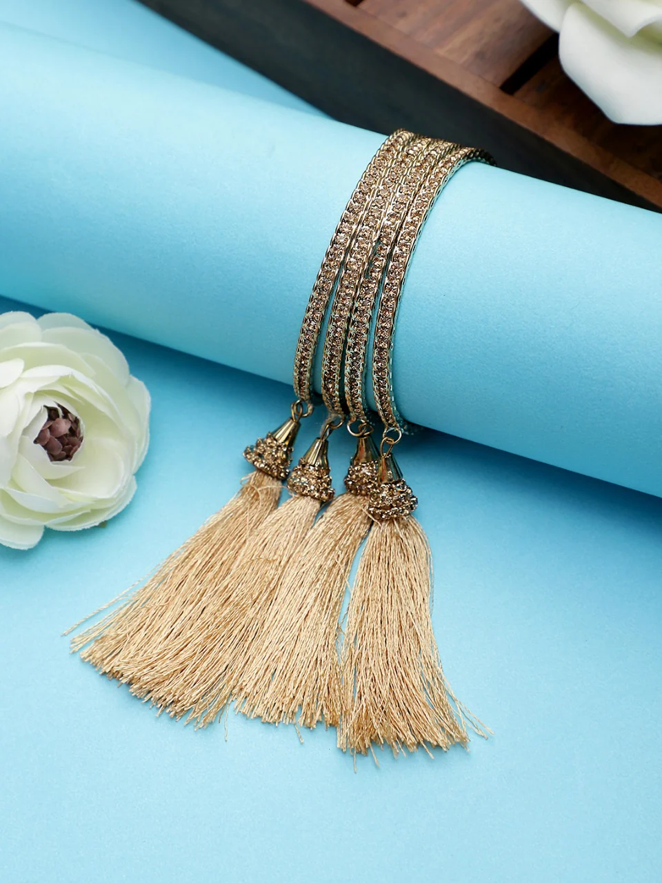 Beautiful Set of 4 Tassel Dangler Bracelets by Leshya - Image 5