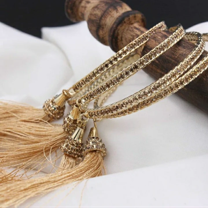 Beautiful Set of 4 Tassel Dangler Bracelets by Leshya - Image 6
