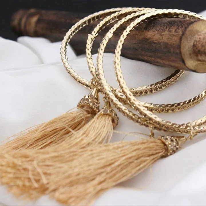 Beautiful Set of 4 Tassel Dangler Bracelets by Leshya - Image 8