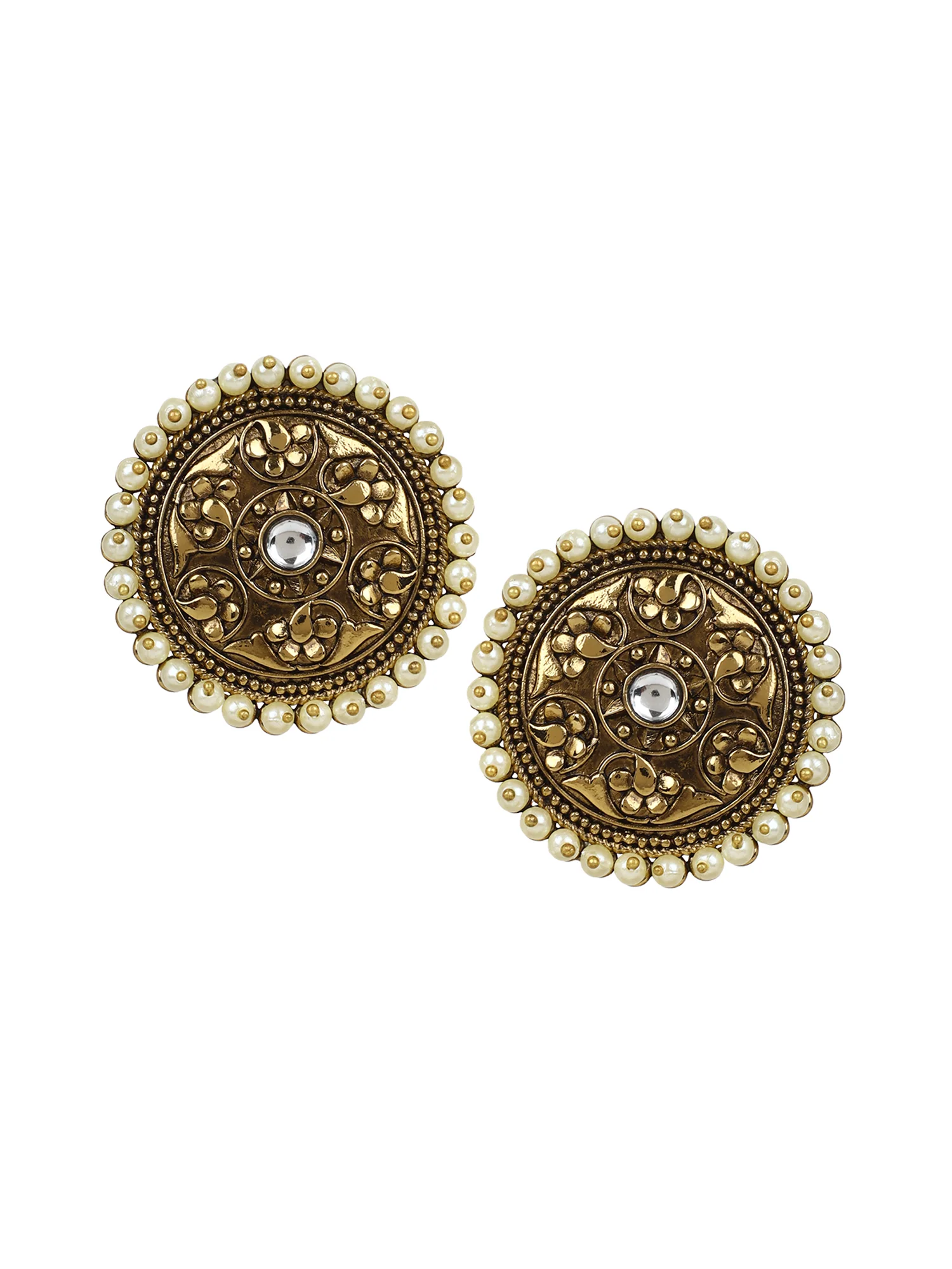 Beautiful Shine Gold Finish Earrings - Image 2