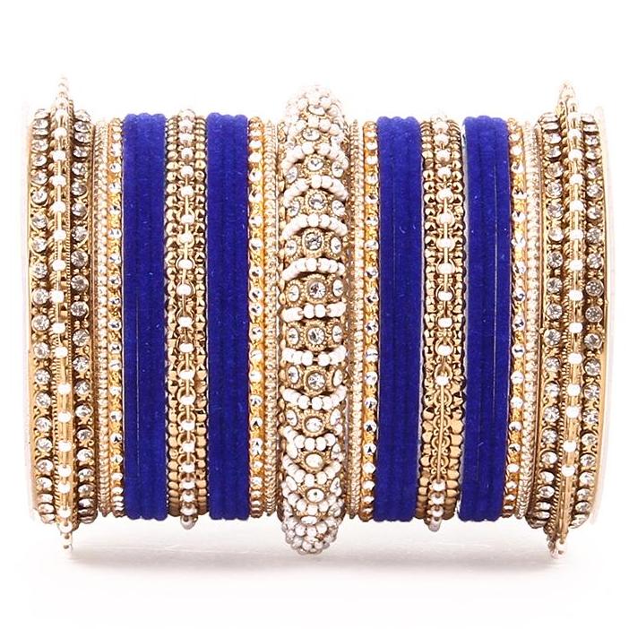 Set of 2 Beautiful Velvet Bangle And Pearl Bangle Set - Image 7