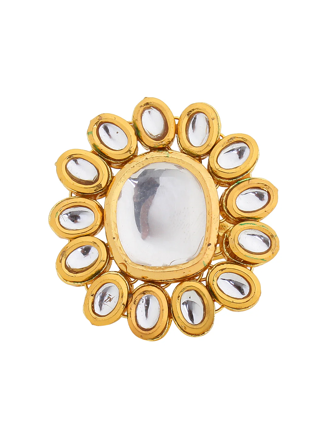 Big Kundan Free Size Ring by Leshya - Image 5