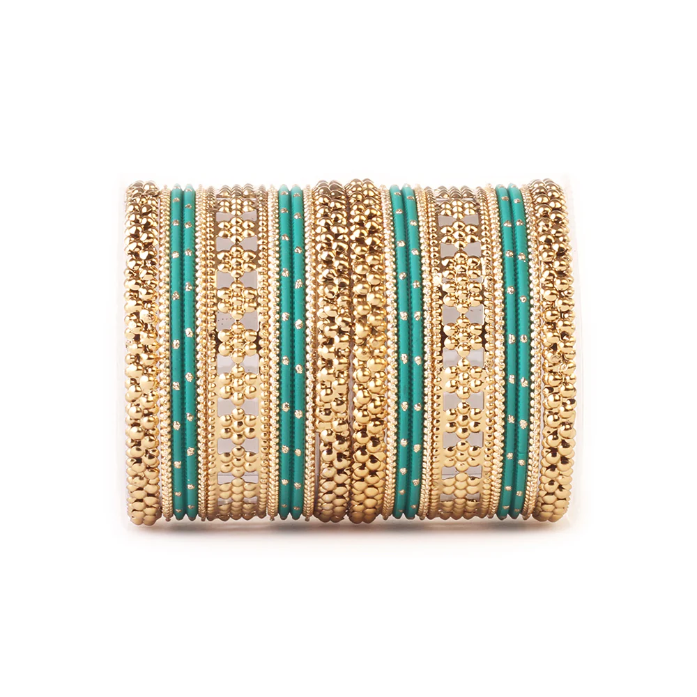 Colored Daily Wear Bangle Set With Flower Jaali Work - Image 8