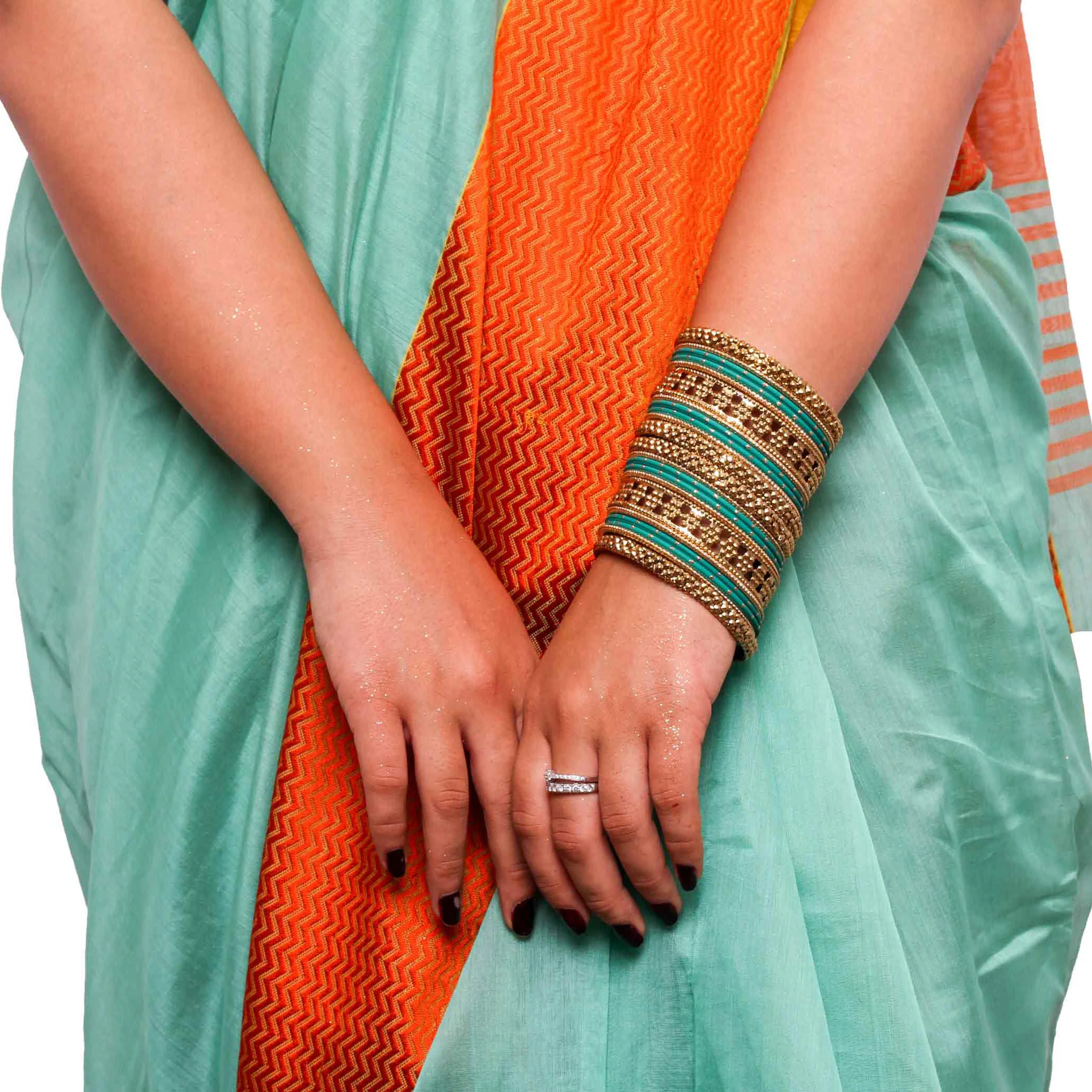 Colored Daily Wear Bangle Set With Flower Jaali Work - Image 9