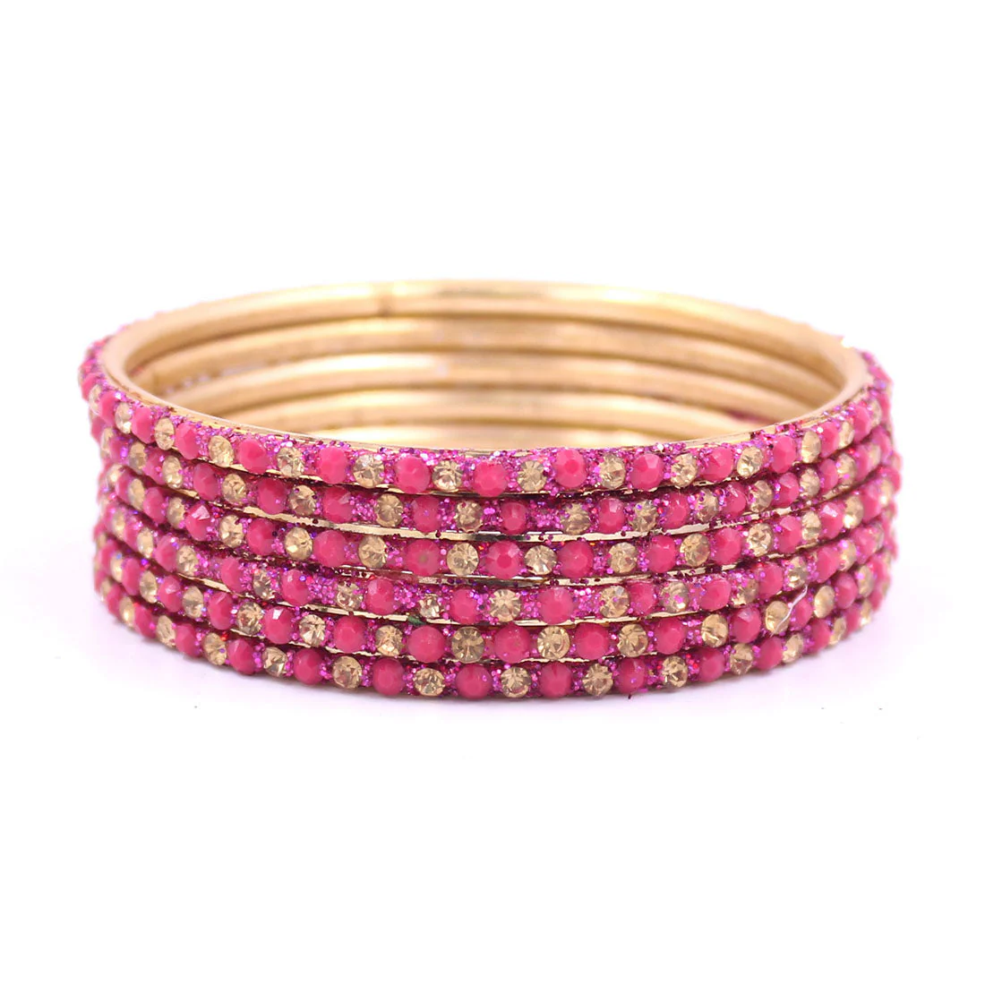 Brass Based Bangles with Coloured Stones by Leshya - Image 3