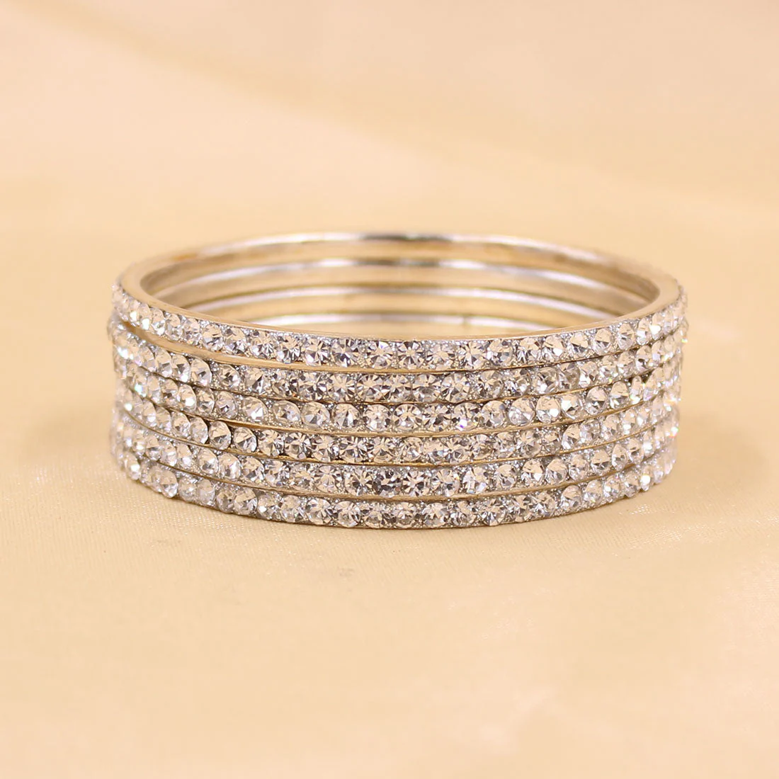 Brass Based Bangles with Silver Zari Work by Leshya - Image 3