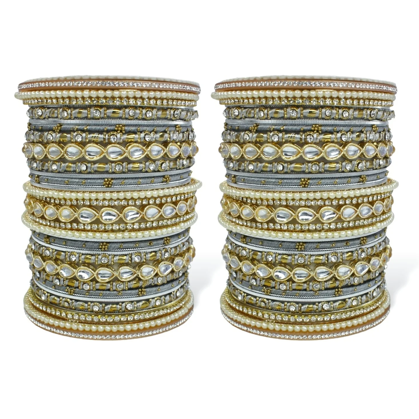Bridal Bangle Set with Kundan Kangan by Leshya - Image 6