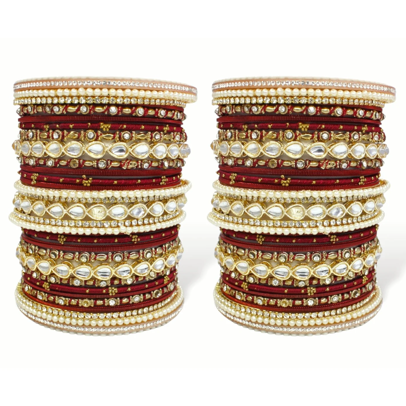 Bridal Bangle Set with Kundan Kangan by Leshya - Image 9