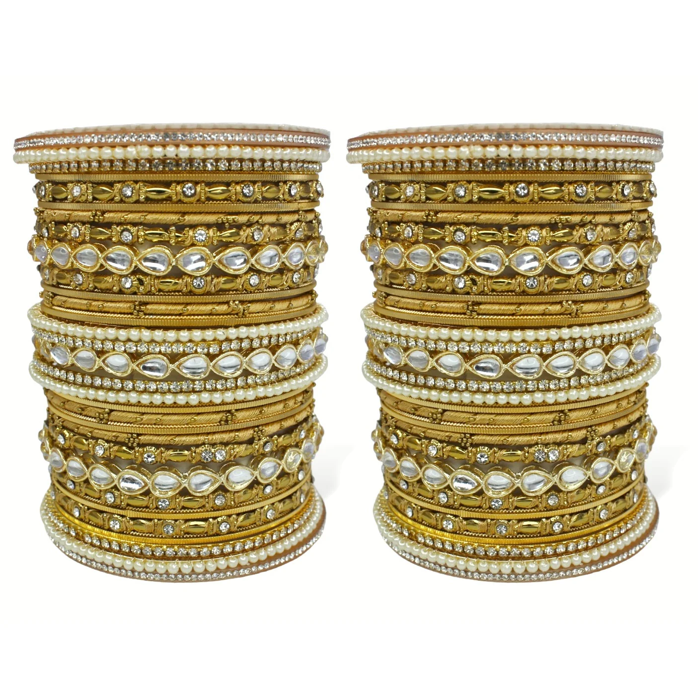 Bridal Bangle Set with Kundan Kangan by Leshya - Image 7
