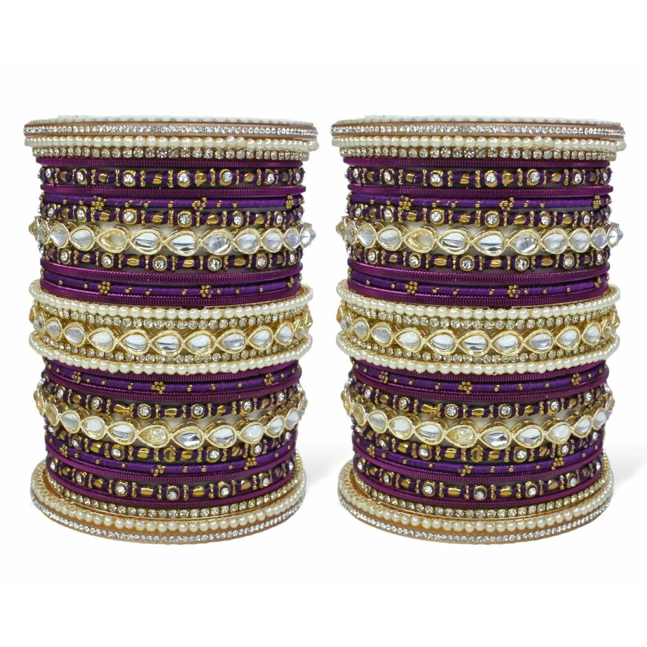 Bridal Bangle Set with Kundan Kangan by Leshya - Image 9