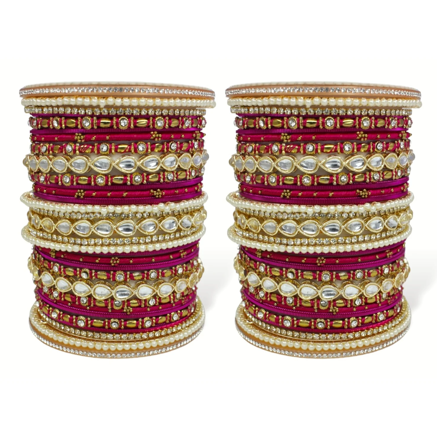 Bridal Bangle Set with Kundan Kangan by Leshya - Image 3