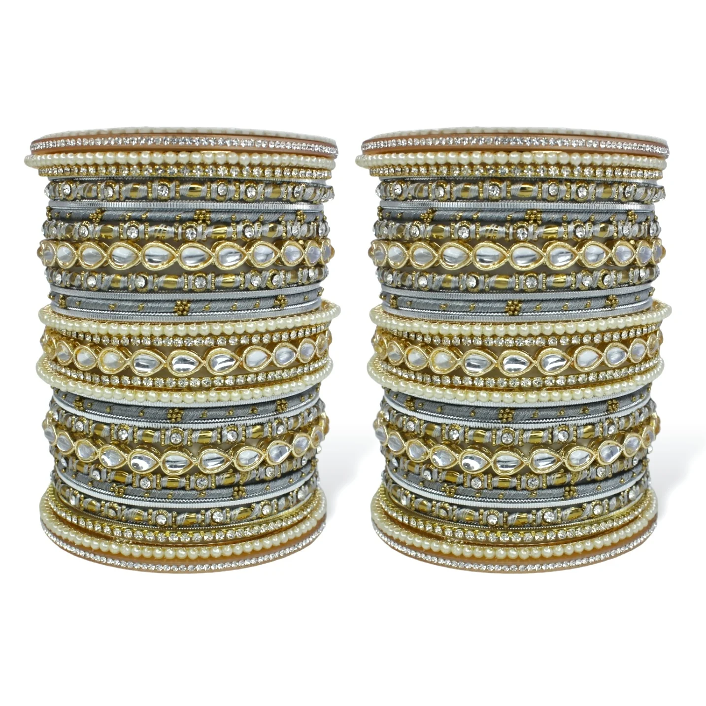 Bridal Bangle Set with Kundan Kangan by Leshya - Image 4
