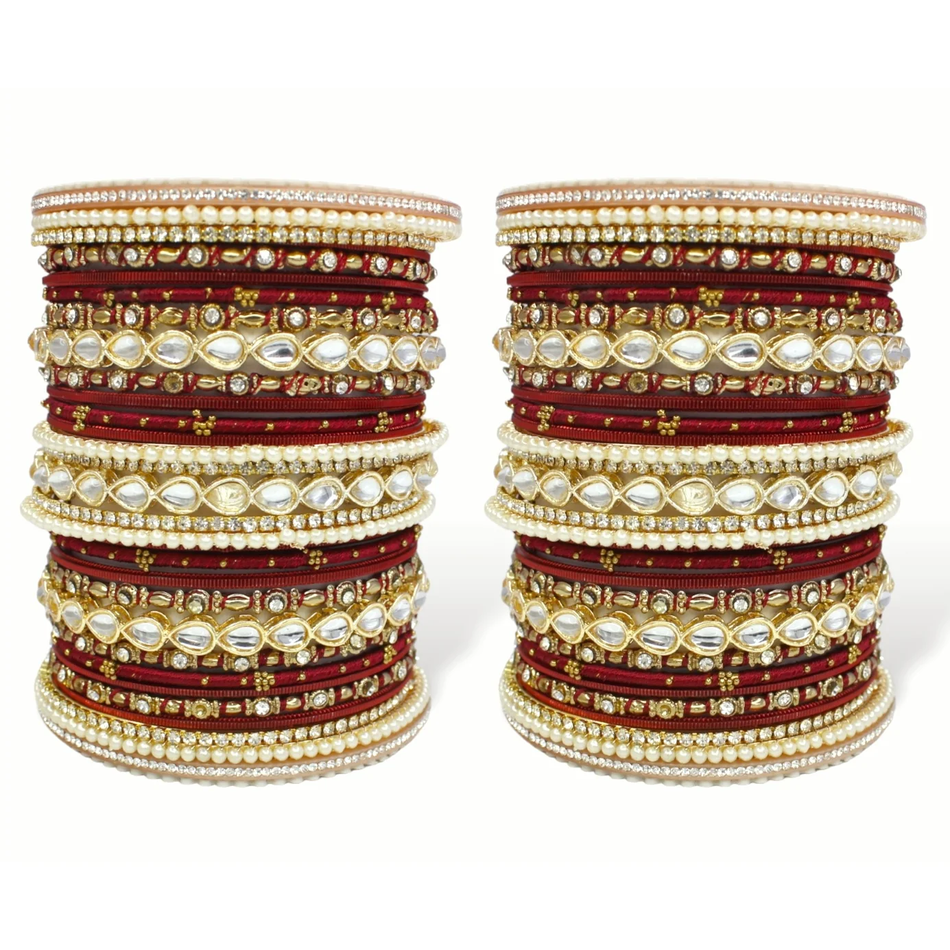Bridal Bangle Set with Kundan Kangan by Leshya - Image 8